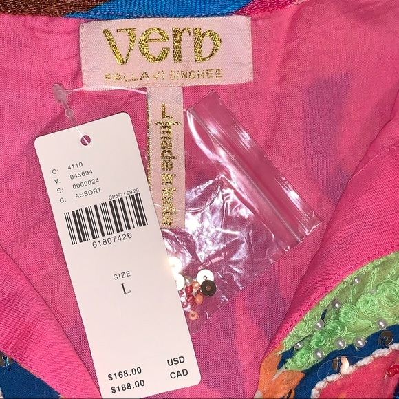 Anthropologie Large Floral Beaded Babydoll Blouse - Picture 8 of 12